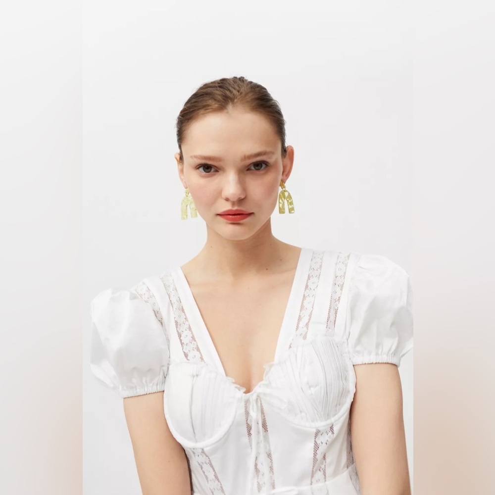 For Love & Lemons Maura Poplin Mini Dress Size Large - Picture 5 of 9